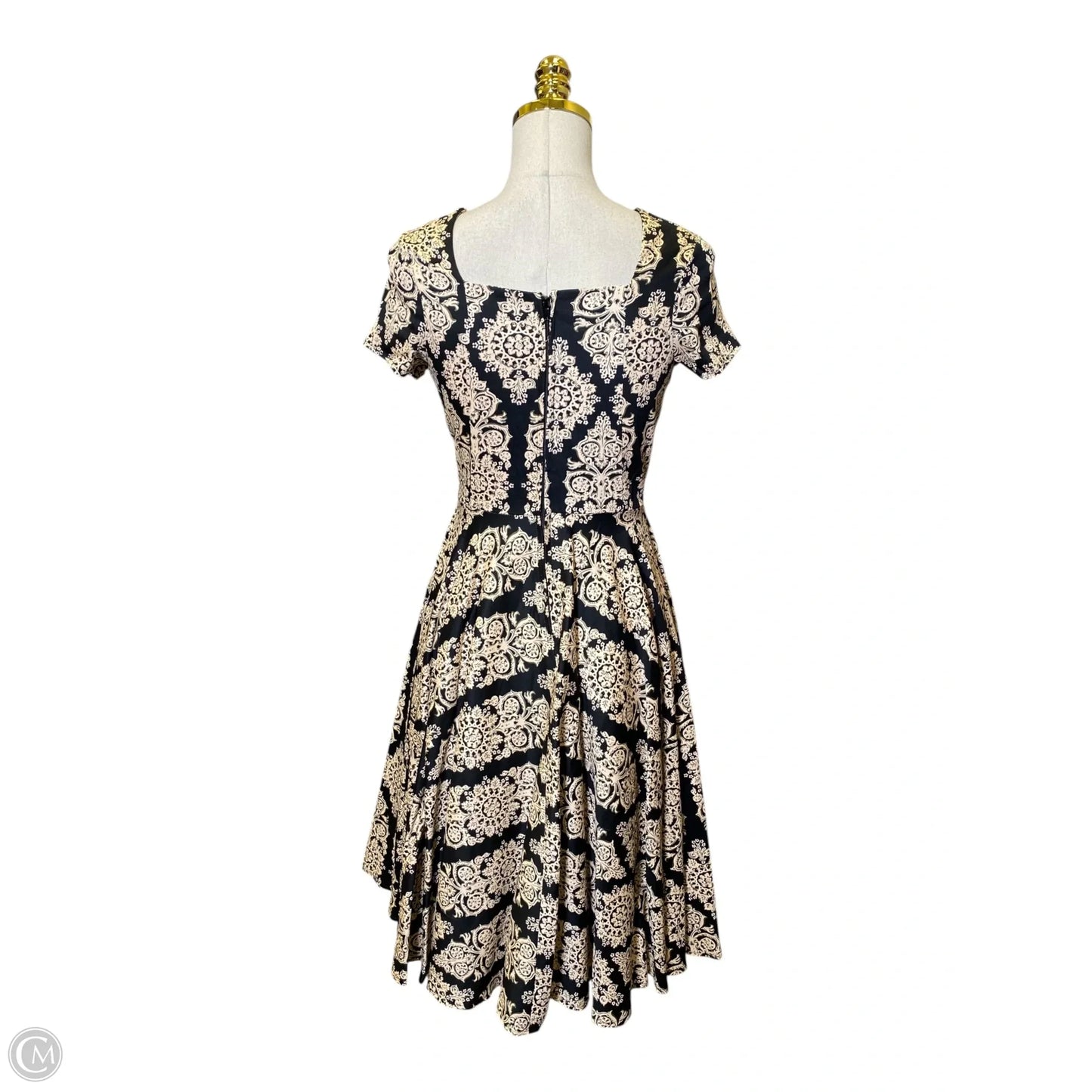 Dress Casual Midi By Clothes Mentor In Black & Brown, Size: S