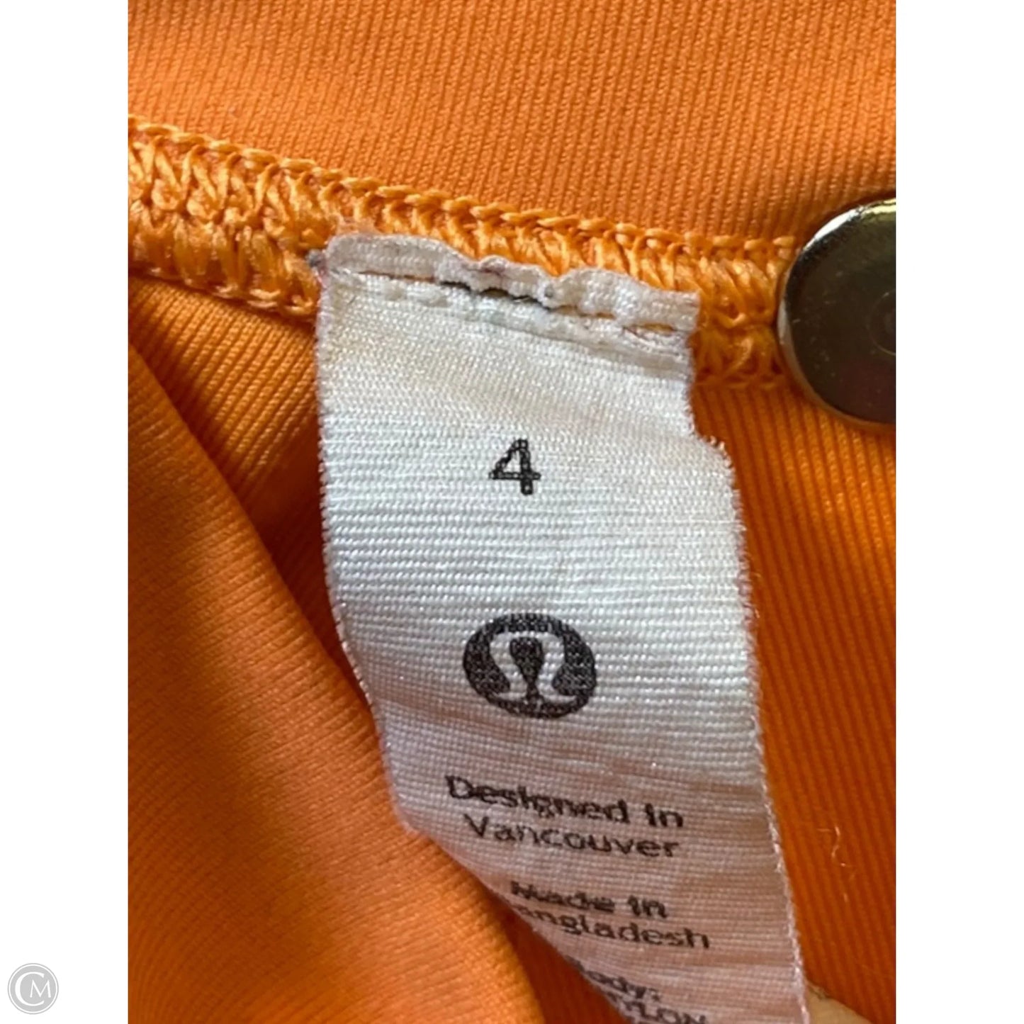 Athletic Leggings By Lululemon In Orange, Size: 4