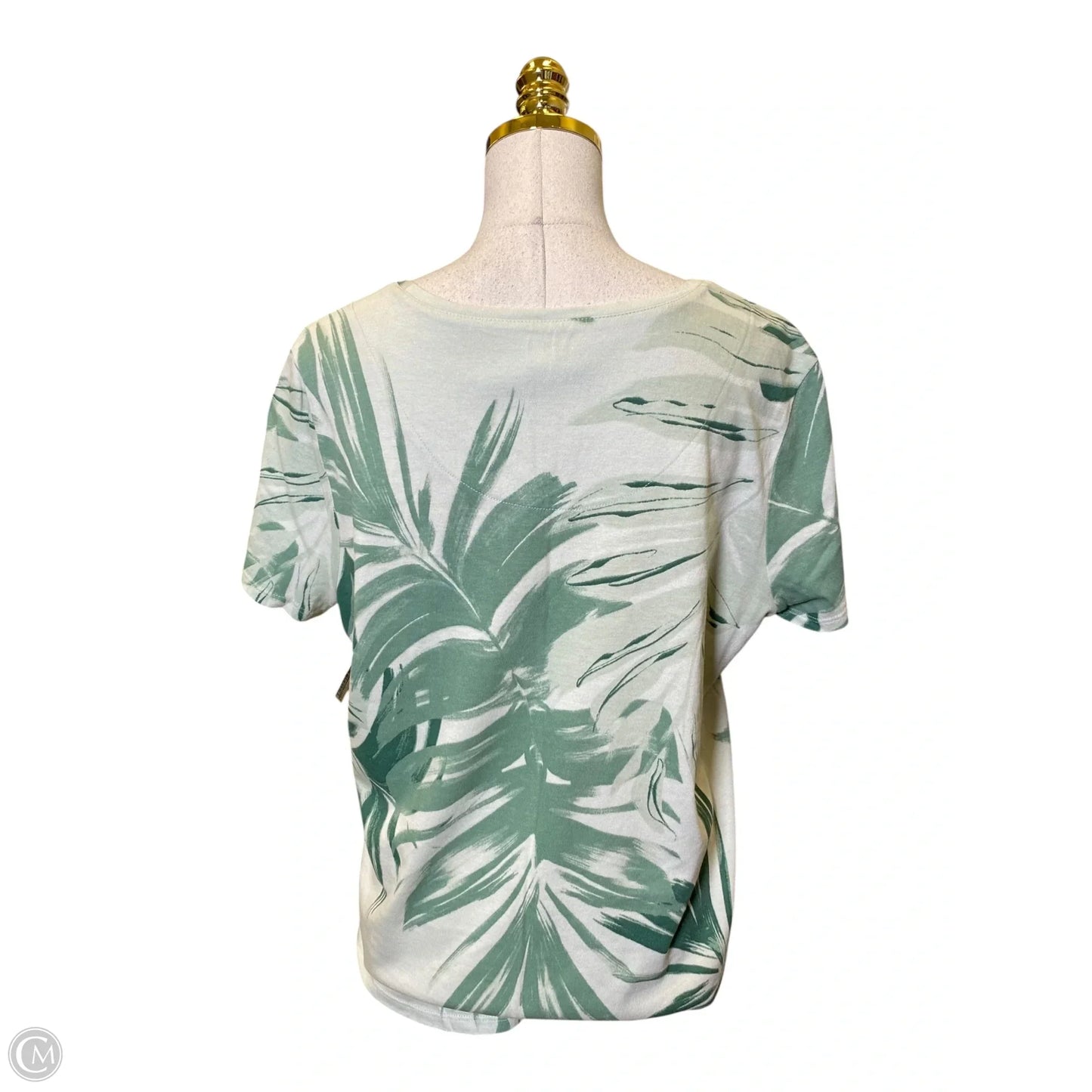 Top Short Sleeve By Chicos In Black & Green, Size: L