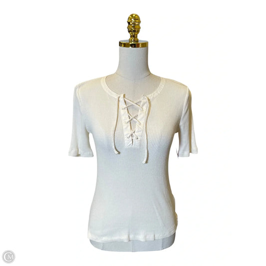 Top Short Sleeve By Madewell In Cream, Size: M