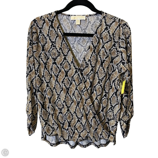 Top Long Sleeve By Michael By Michael Kors In Snakeskin Print, Size: M