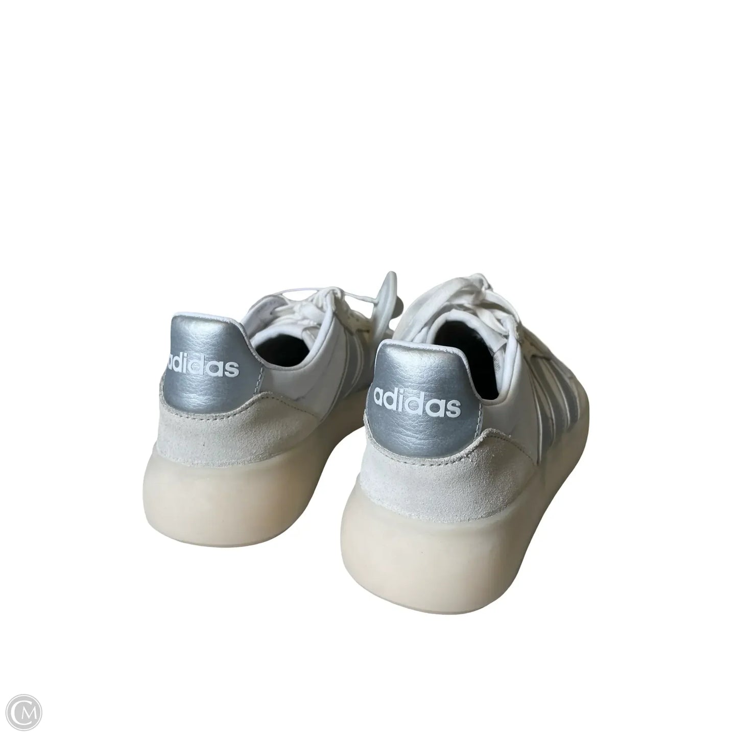 Shoes Sneakers By Adidas In Grey & White, Size: 8
