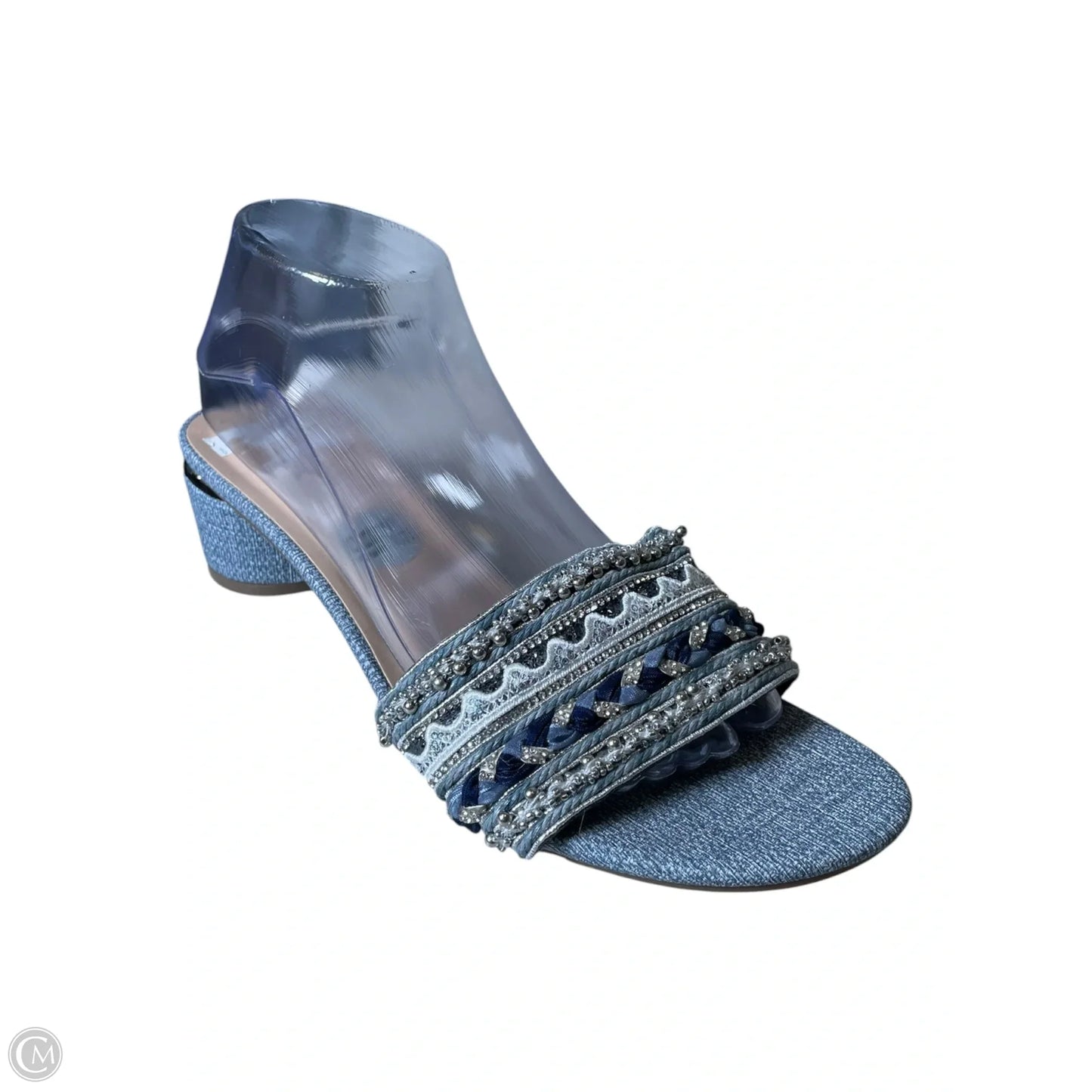 Shoes Heels Block By London Fog In Blue & Silver, Size: 9.5