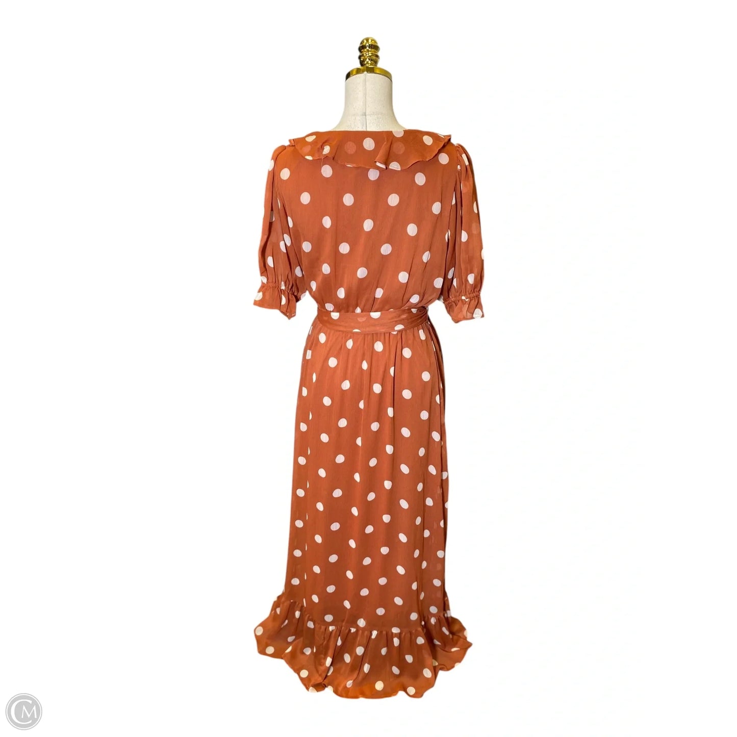 Dress Casual Maxi By Lc Lauren Conrad In Orange & White, Size: M