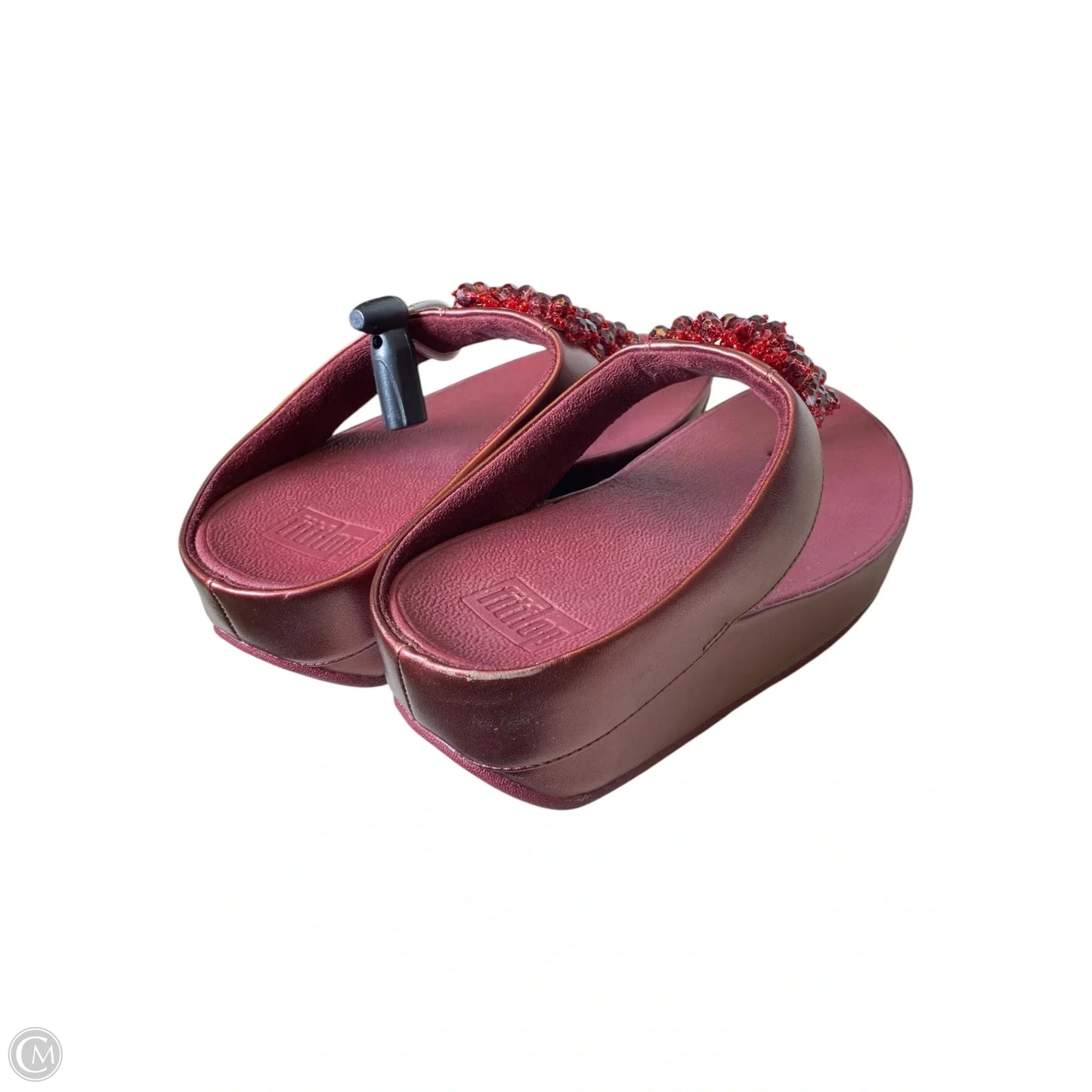 Sandals Heels Wedge By Fitflop In Maroon, Size: 7