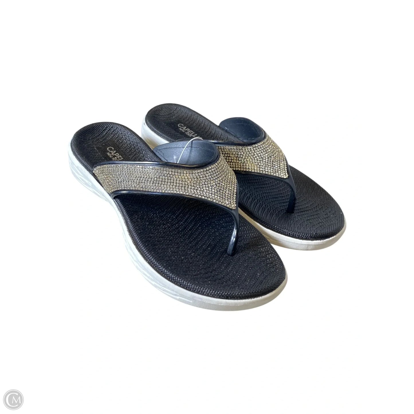 Sandals Flats By Capelli In Black & Silver, Size: 11