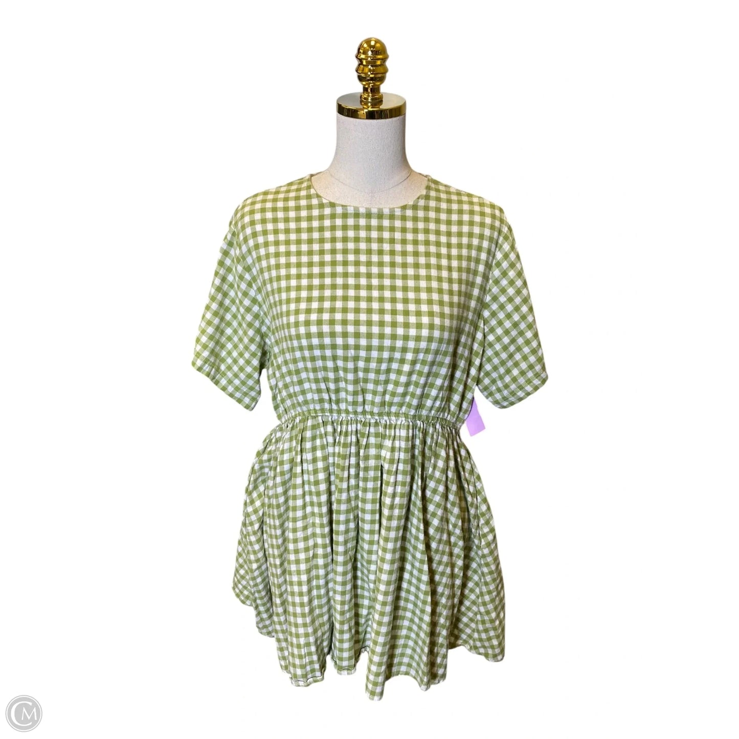 Dress Casual Midi By Clothes Mentor In Green & White, Size: M