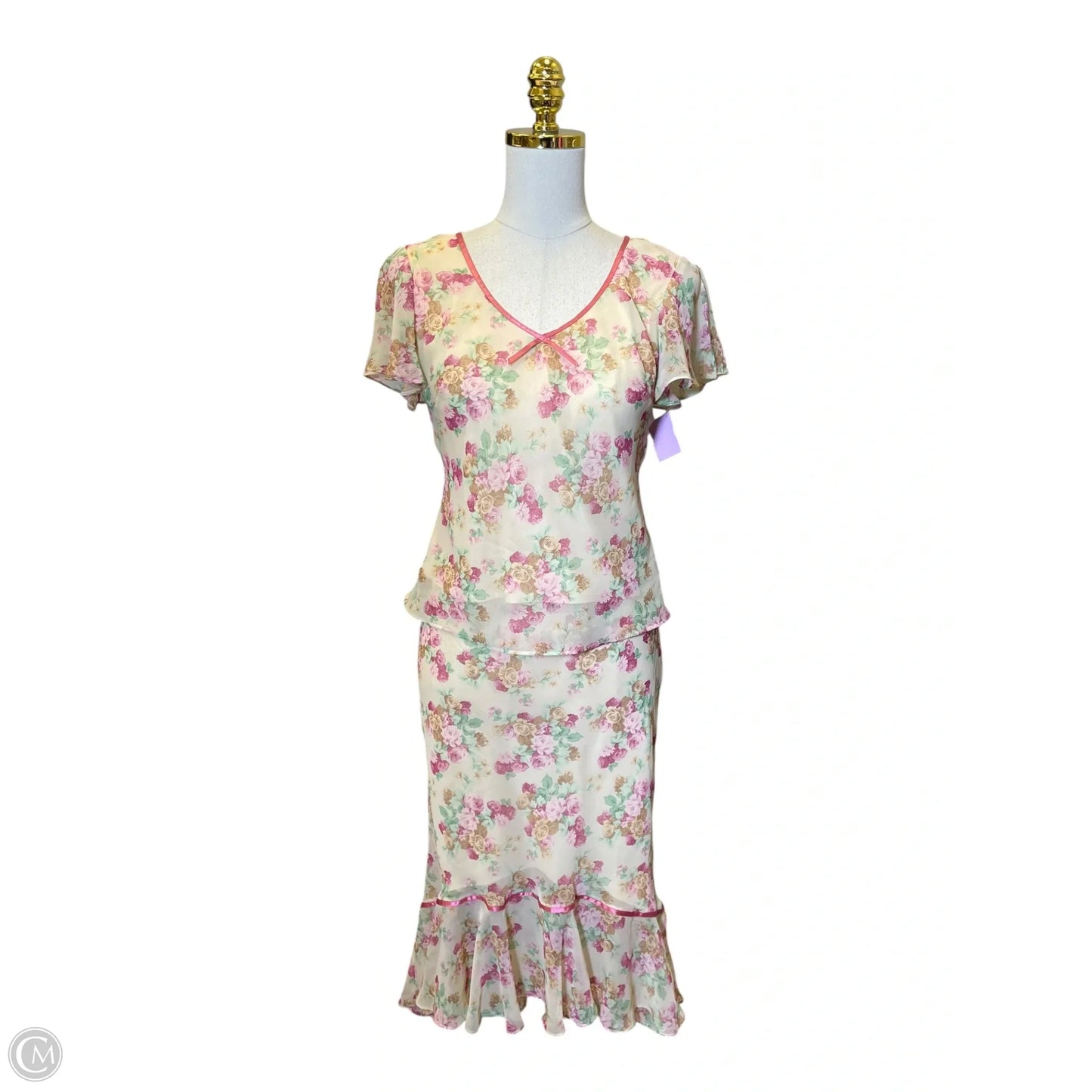 Skirt Set 2pc By Clothes Mentor In Floral Print, Size: 4
