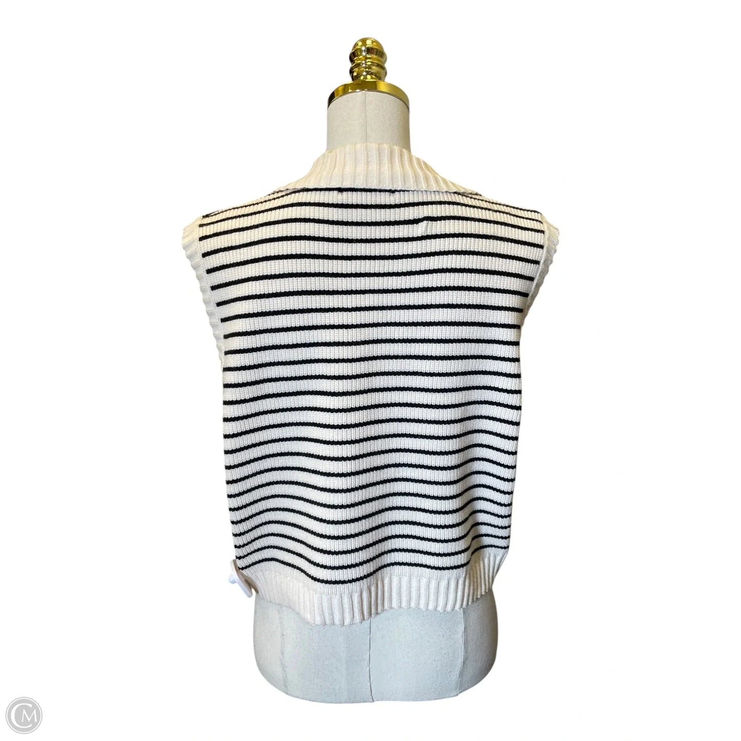 Vest Sweater By By Together In Black & Tan, Size: S