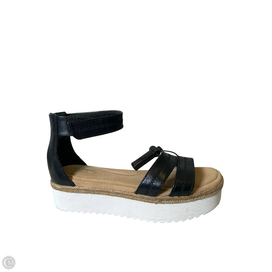 Sandals Heels Wedge By Clarks In Black & Tan, Size: 7