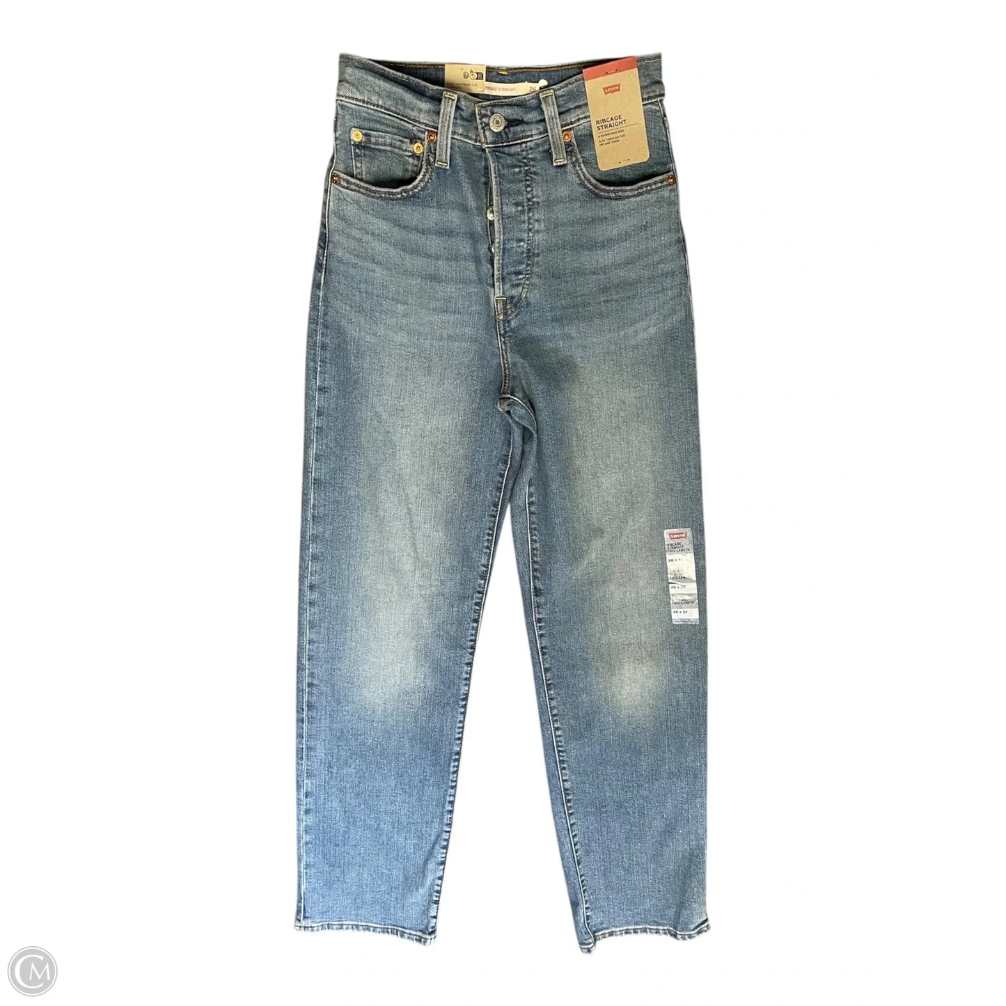 Jeans Straight By Levis In Blue Denim, Size: 2