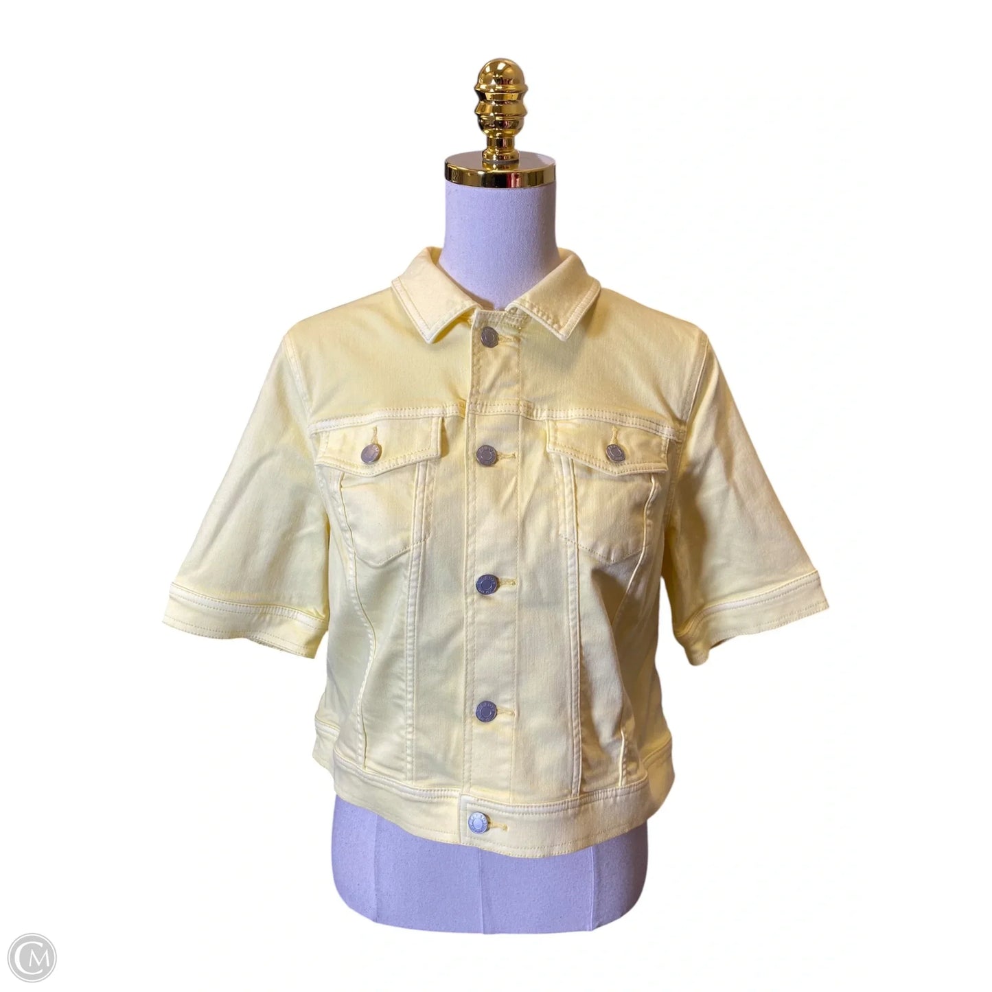 Jacket Denim By Talbots In Yellow, Size: M