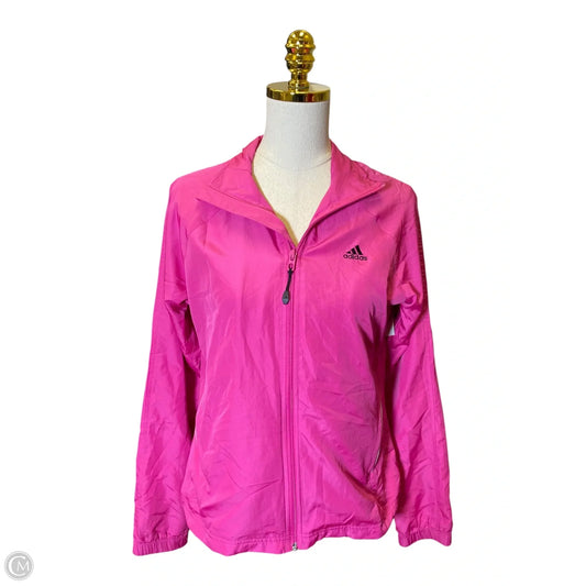 Athletic Jacket By Adidas In Pink, Size: M