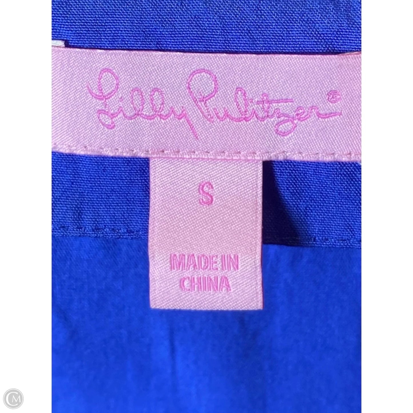 Top Long Sleeve Designer By Lilly Pulitzer In Blue & White, Size: S