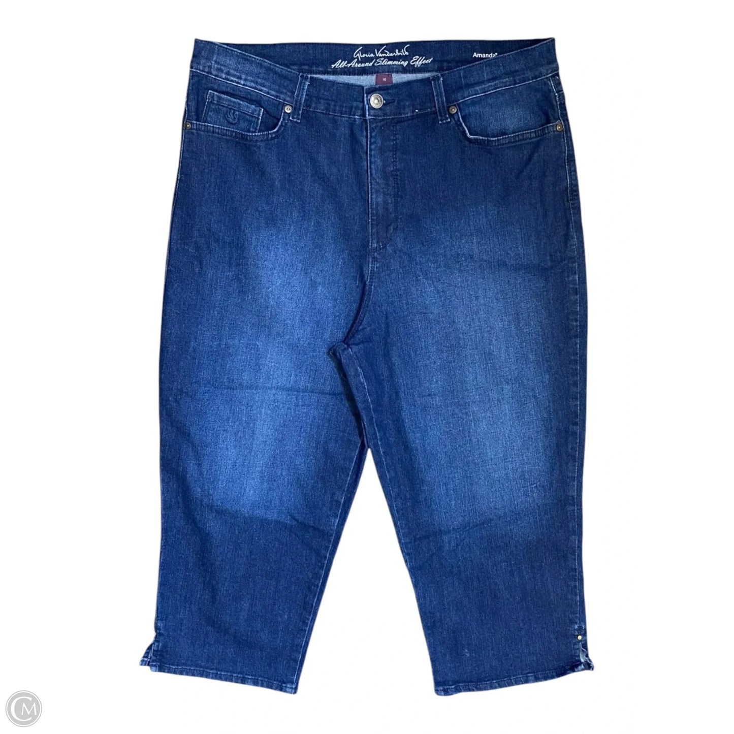 Jeans Cropped By Gloria Vanderbilt In Blue Denim, Size: 16