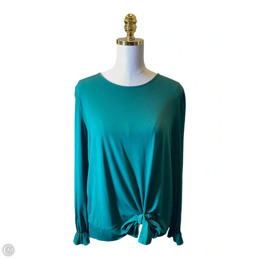 Blouse Long Sleeve By Michael By Michael Kors In Green, Size: Xl