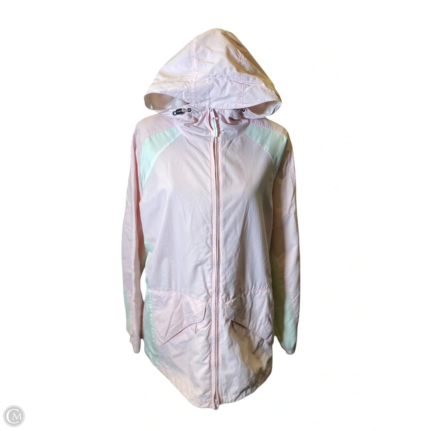 Jacket Windbreaker By Columbia In Pink & White, Size: L