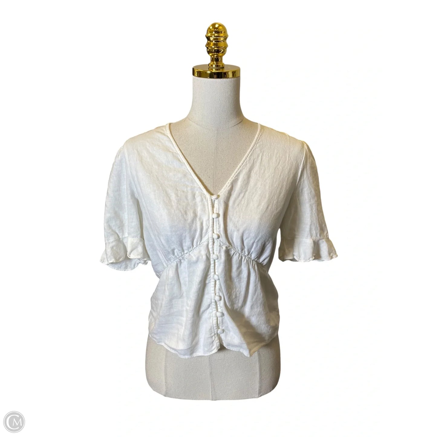 Blouse Short Sleeve By Madewell In White, Size: 0