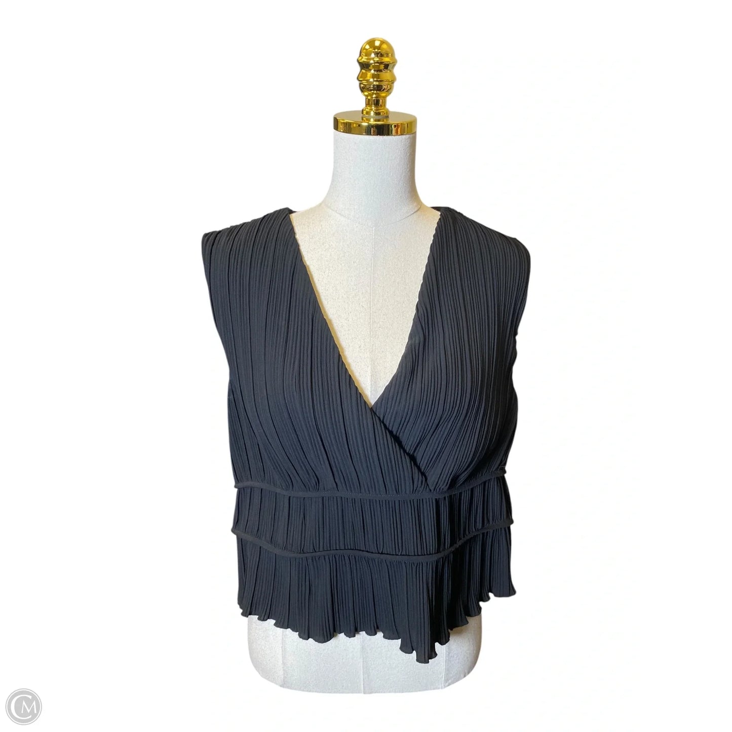 Blouse Sleeveless By Scoop In Black, Size: L