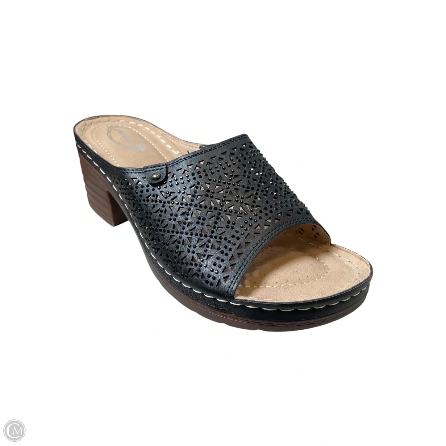 Sandals Heels Block By Clothes Mentor In Black, Size: 8