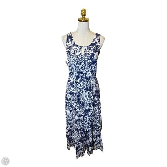 Dress Casual Maxi By Talbots In Blue & White, Size: S