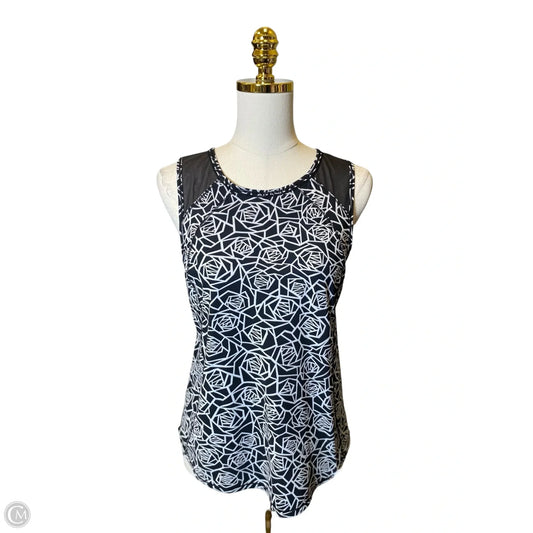 Athletic Tank Top By Lululemon In Black & White, Size: L