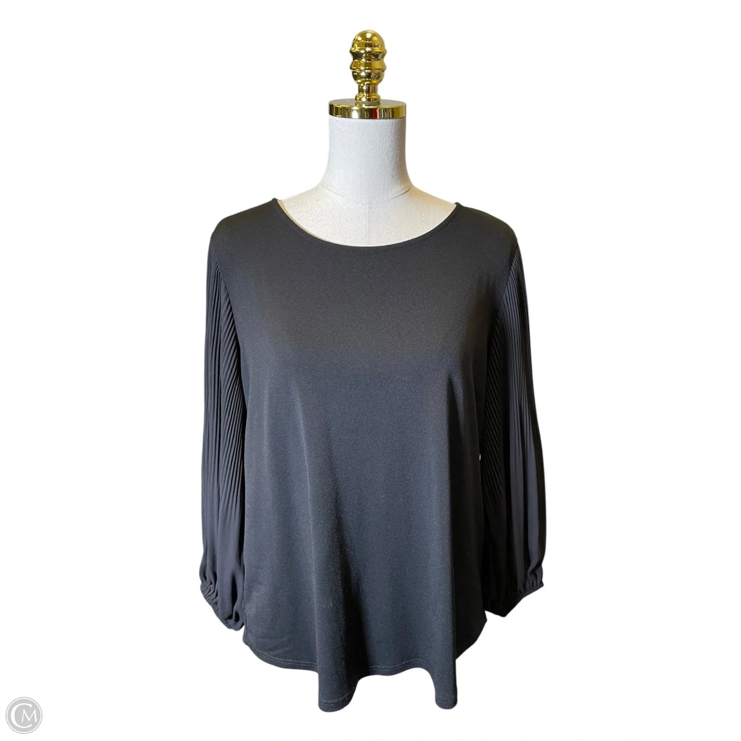 Blouse Long Sleeve By Adrianna Papell In Black, Size: L