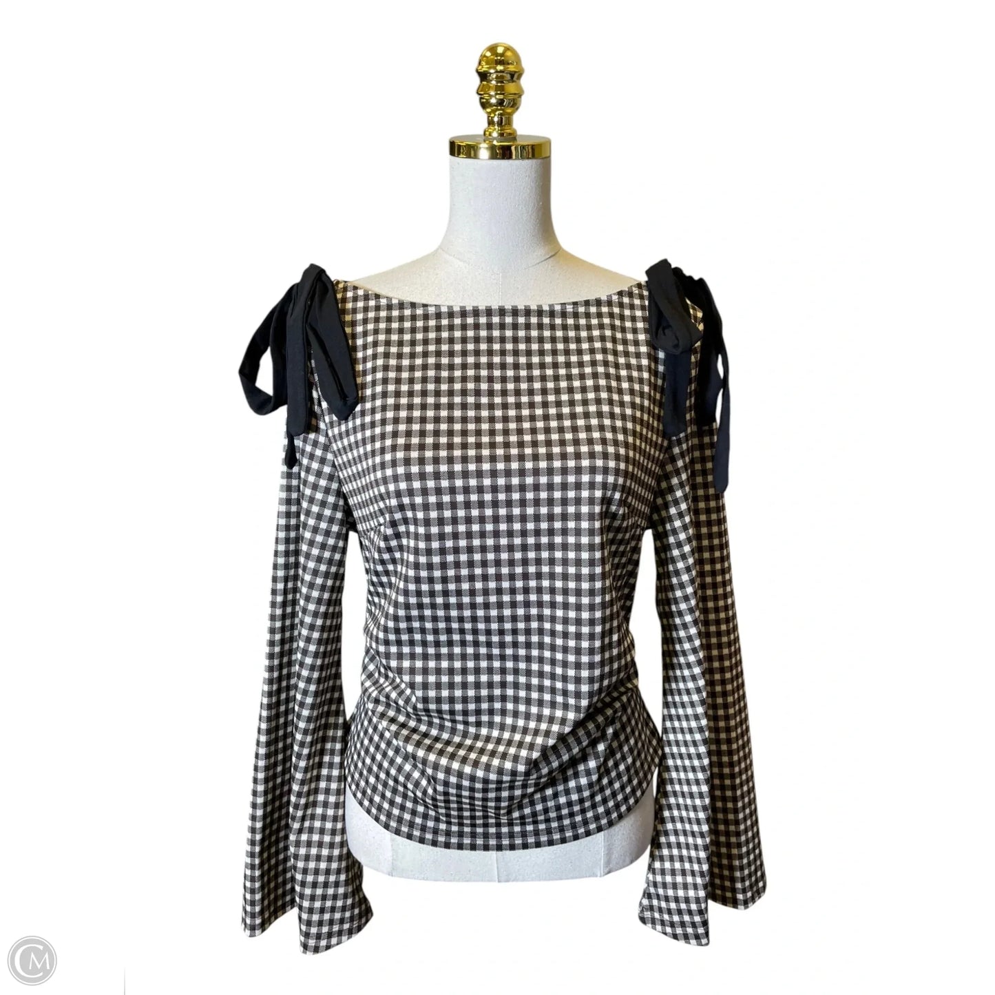 Blouse Long Sleeve By Cider In Checkered Pattern, Size: Xl