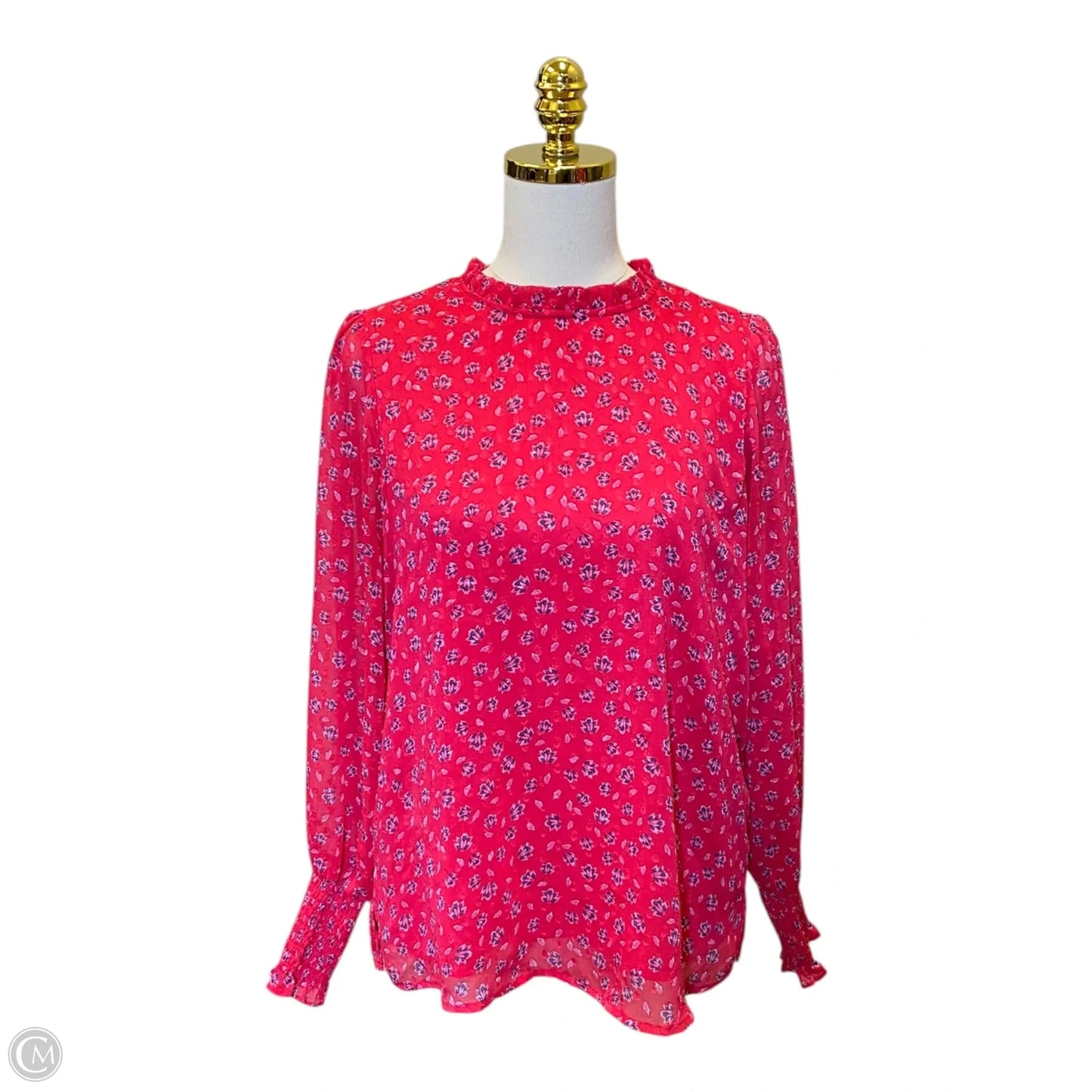 Blouse Long Sleeve By Joie In Floral Print, Size: M