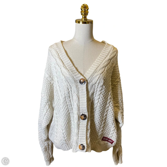 Sweater Cardigan By Clothes Mentor In White, Size: M