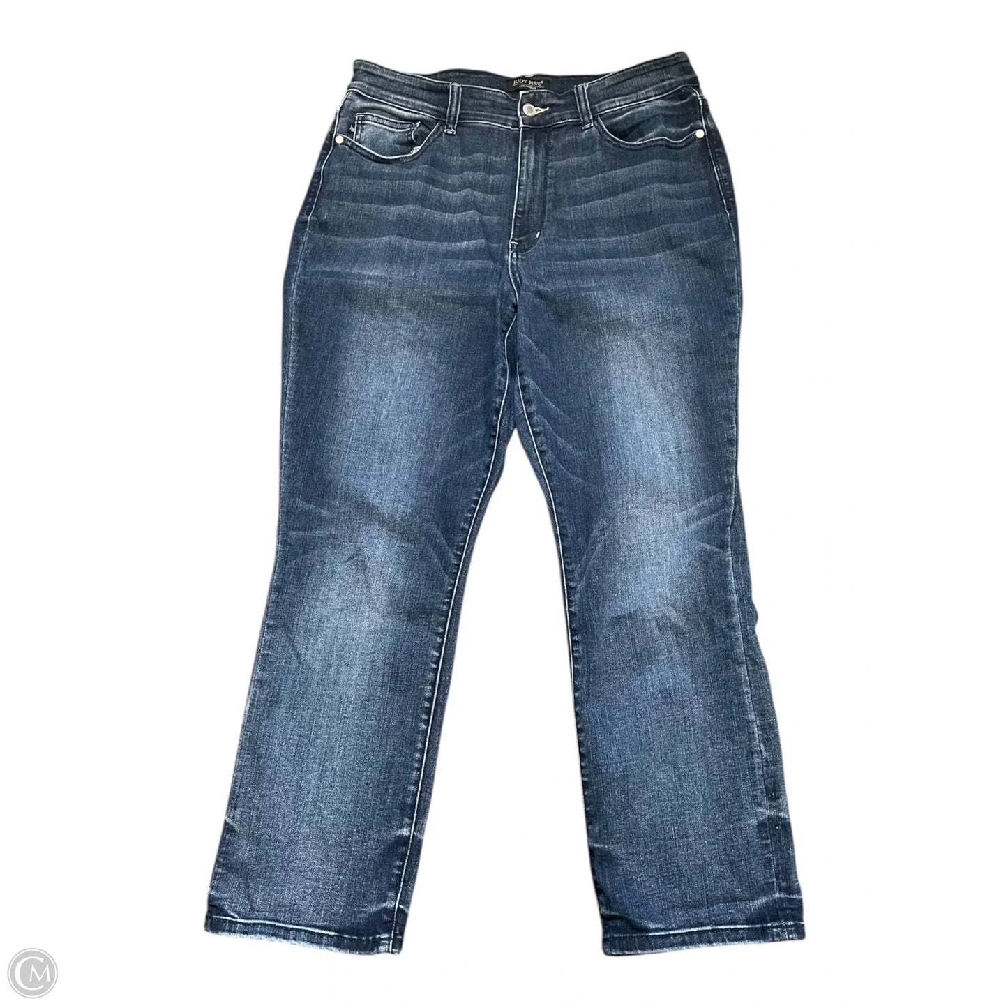 Jeans Cropped By Judy Blue In Blue Denim, Size: 14