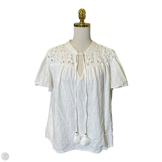 Top Short Sleeve By Knox Rose In White, Size: Xxl