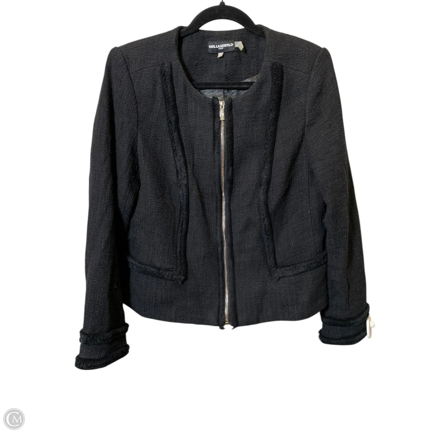 Jacket Designer By Karl Lagerfeld In Black, Size: 12