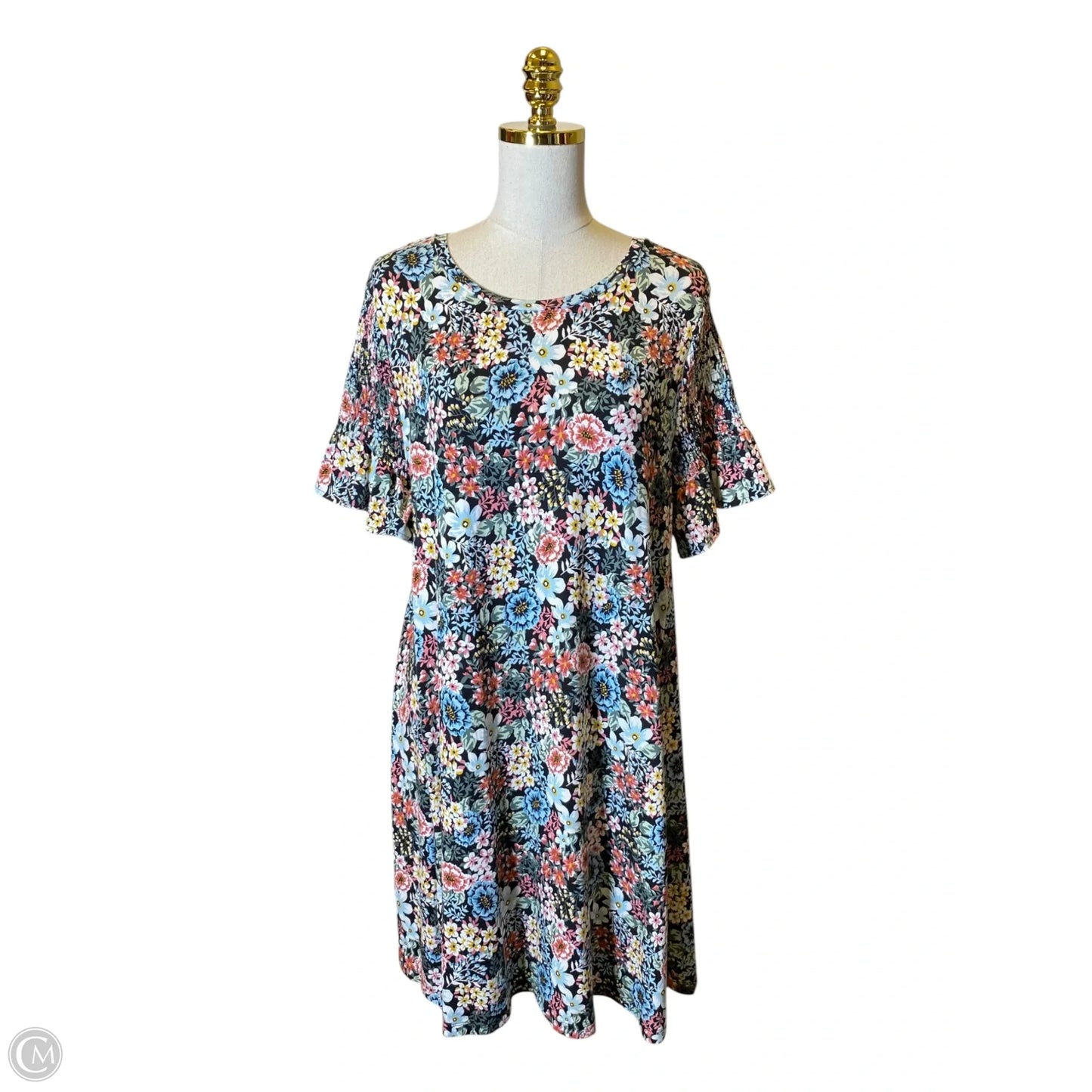 Dress Casual Midi By Loft In Floral Print, Size: L