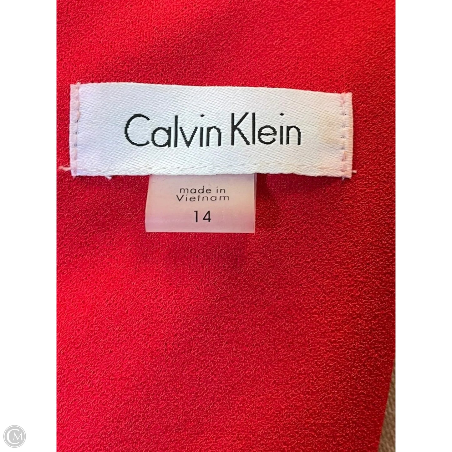 Dress Casual Midi By Calvin Klein In Red, Size: 14