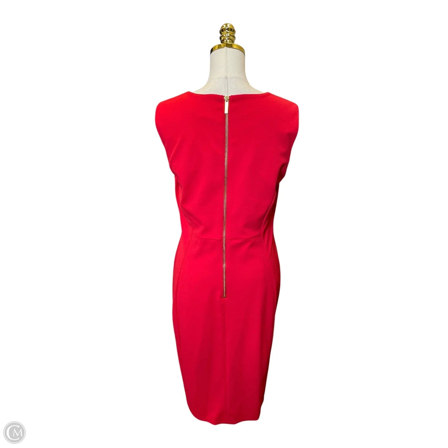 Dress Casual Midi By Calvin Klein In Red, Size: 14