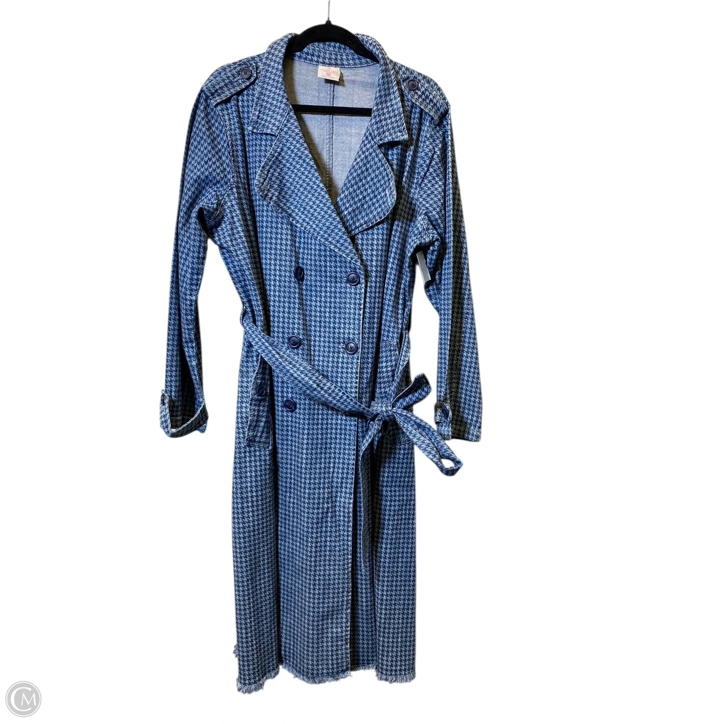 Coat Trench Coat By Laurie Felt In Blue Denim, Size: 1x