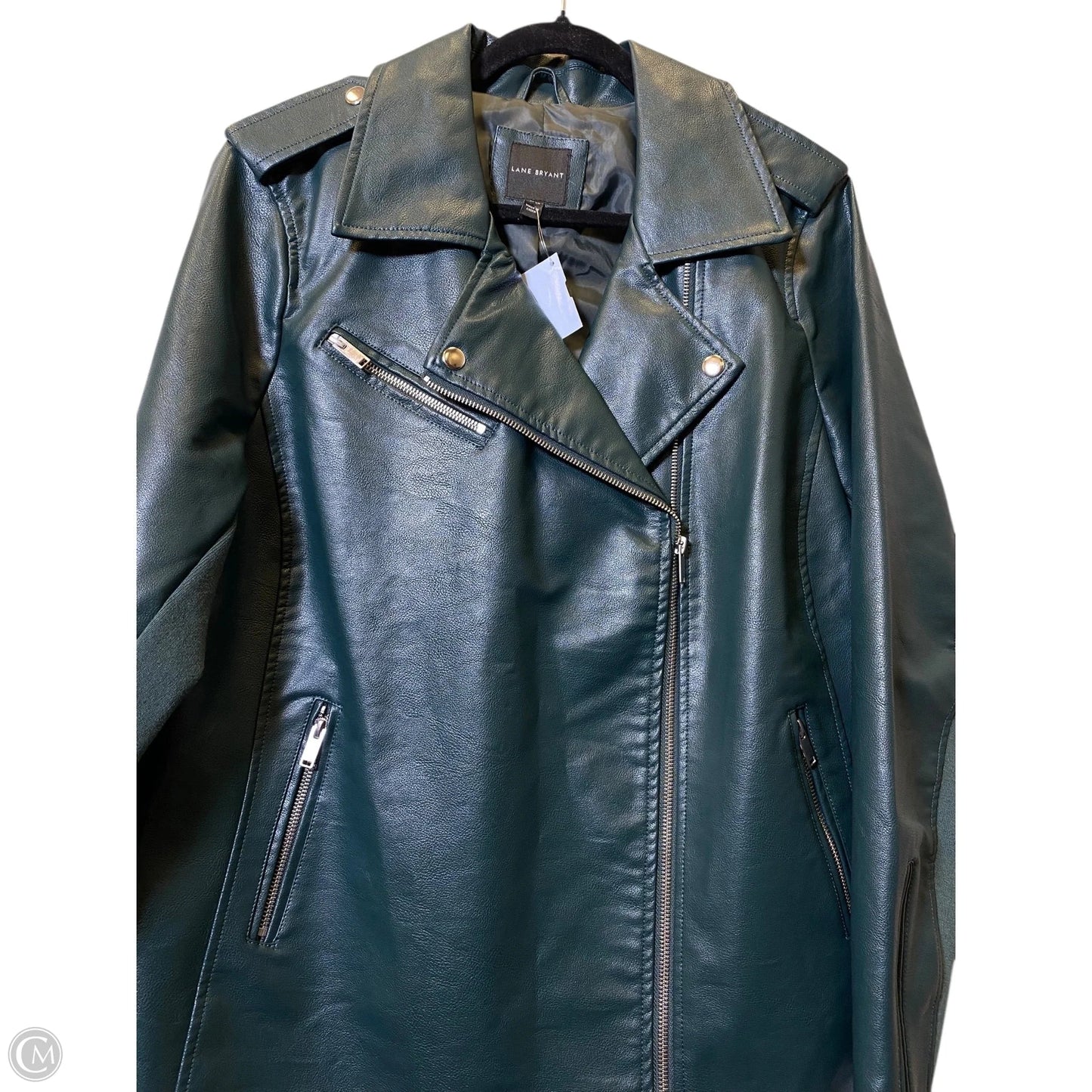 Jacket Leather By Lane Bryant In Green, Size: 2x