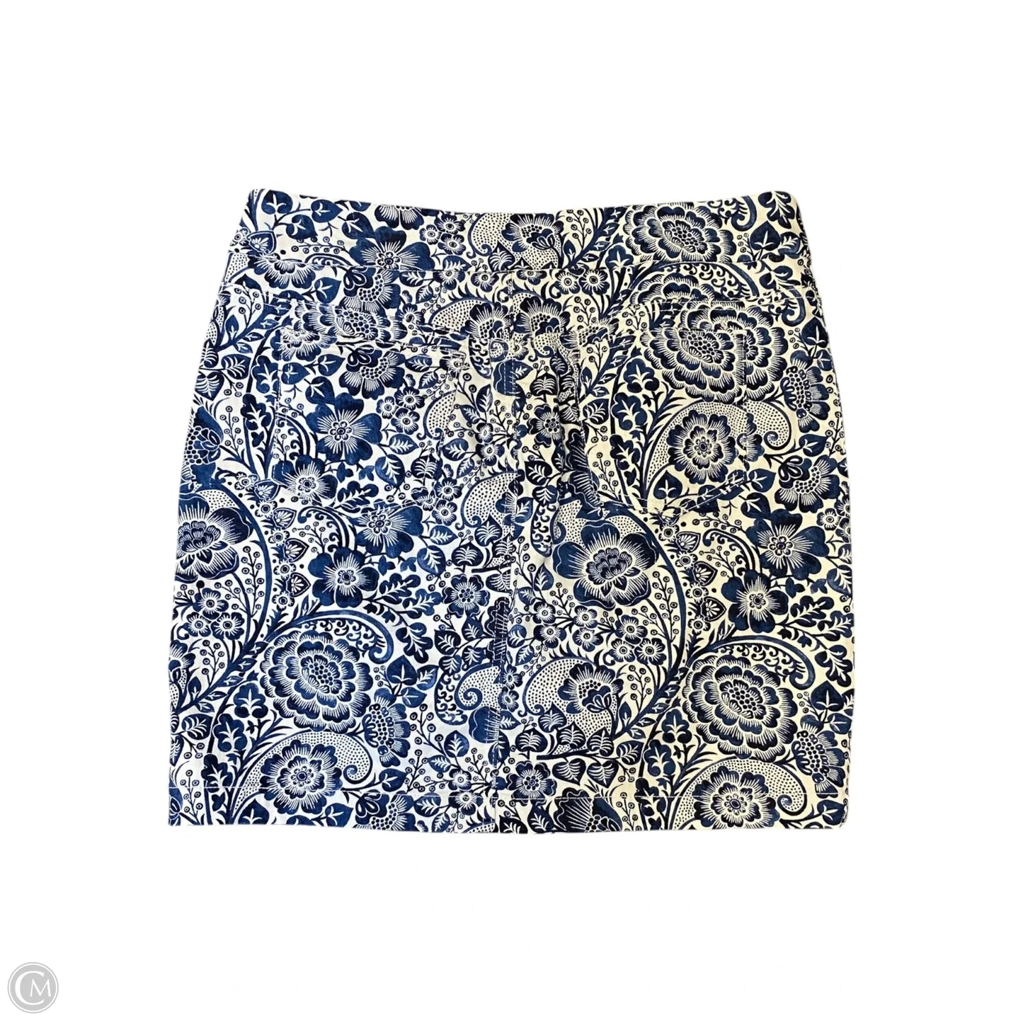 Skirt Midi By Chicos In Blue & White, Size: M