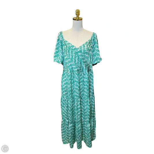 Dress Casual Maxi By Skies Are Blue In Green & White, Size: 1x