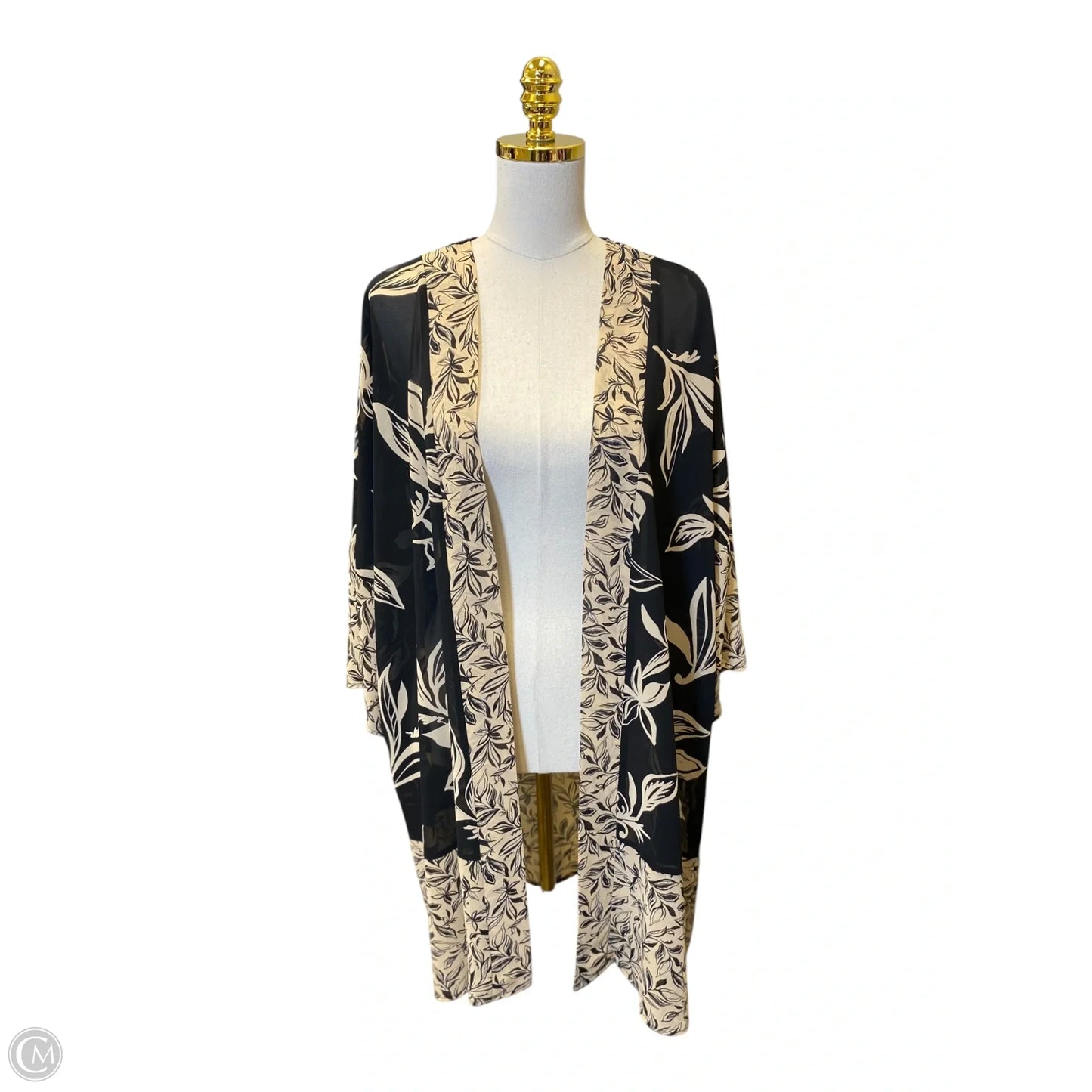 Cardigan By Life In Black & Cream, Size: M