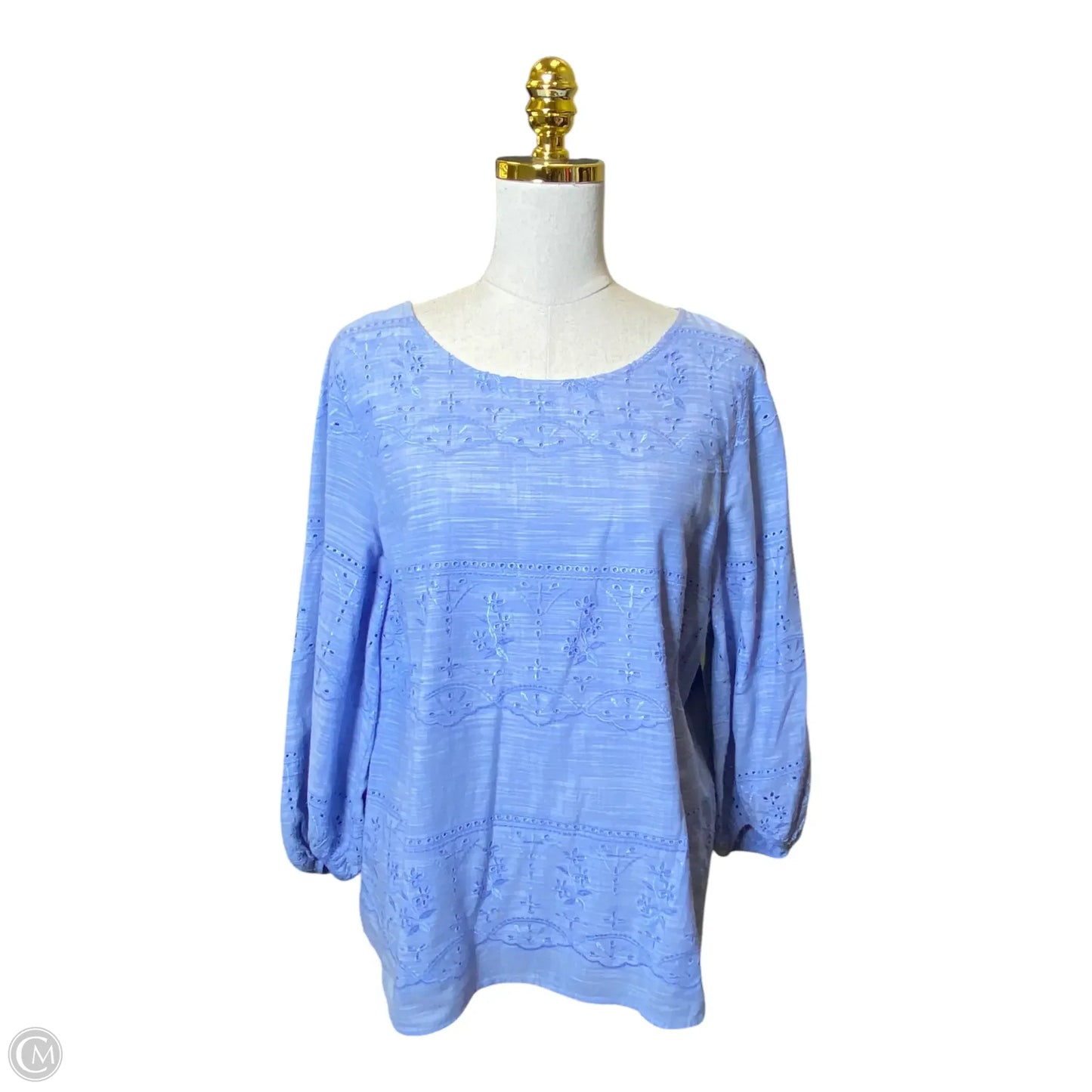 Top Long Sleeve By Talbots In Blue, Size: L