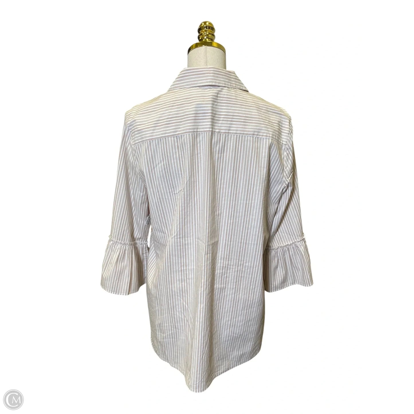 Top Long Sleeve By Chicos In Striped Pattern, Size: M