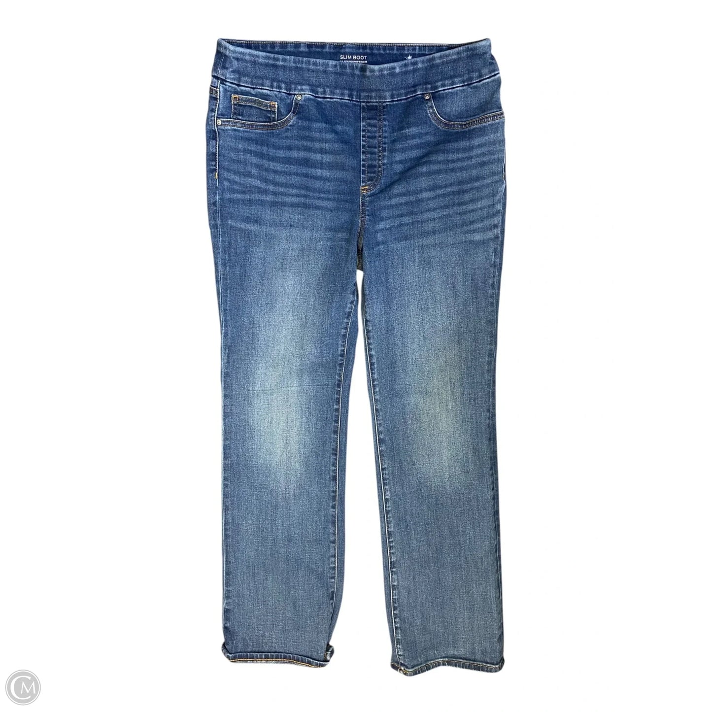 Jeans Straight By Chicos In Blue Denim, Size: 8