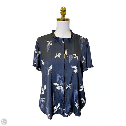 Top Short Sleeve By Tahari In Blue, Size: Xl