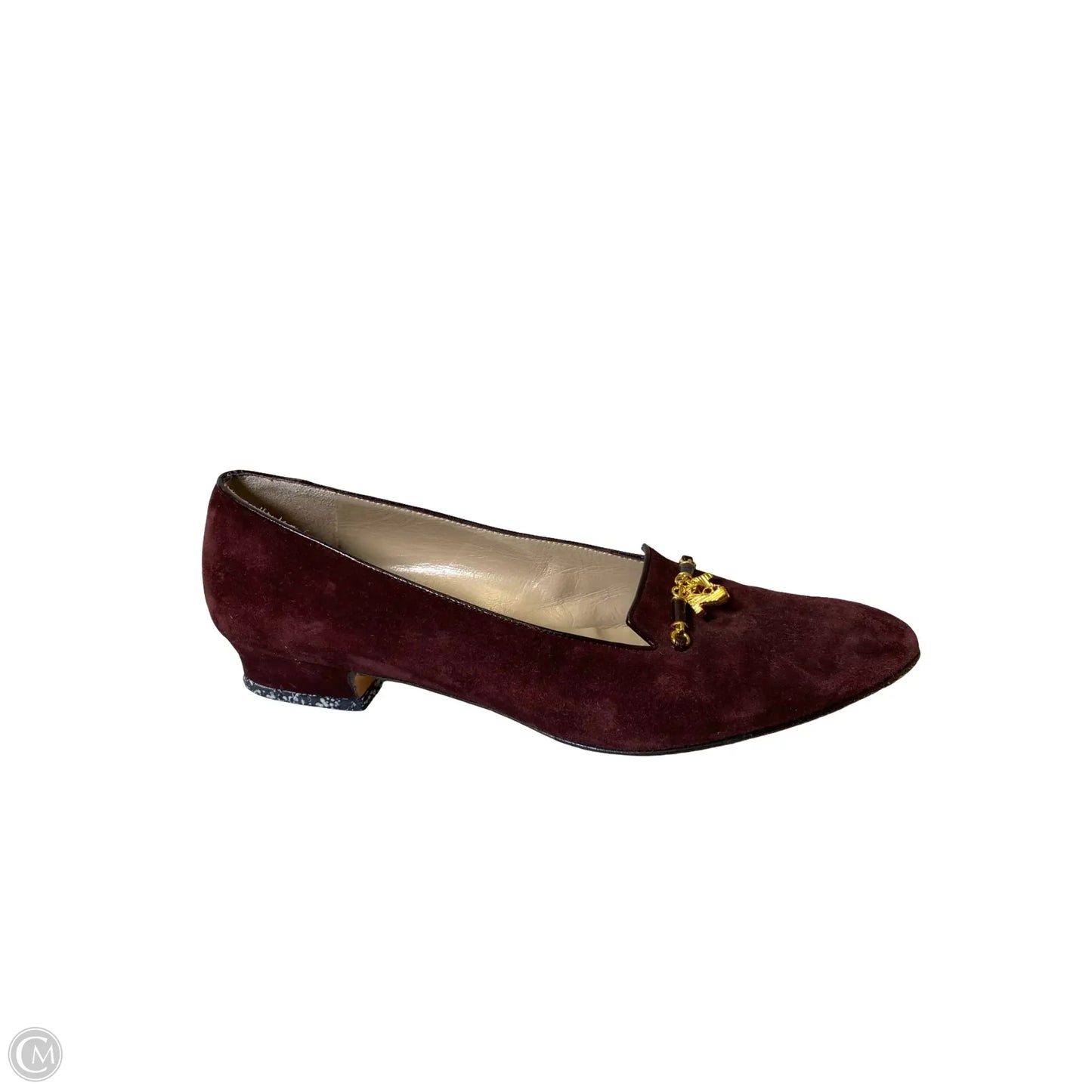 Shoes Luxury Designer By Ferragamo In Maroon, Size: 8.5