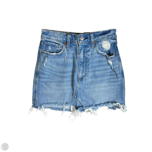 Skirt Midi By Abercrombie And Fitch In Blue Denim, Size: 0p