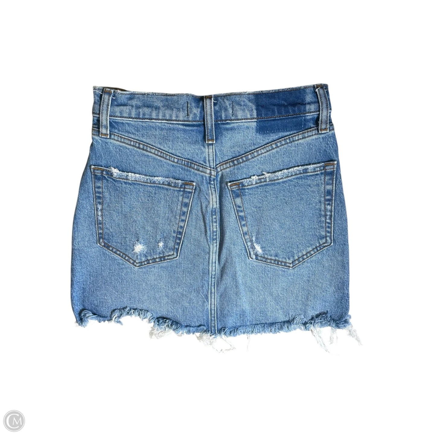 Skirt Midi By Abercrombie And Fitch In Blue Denim, Size: 0p