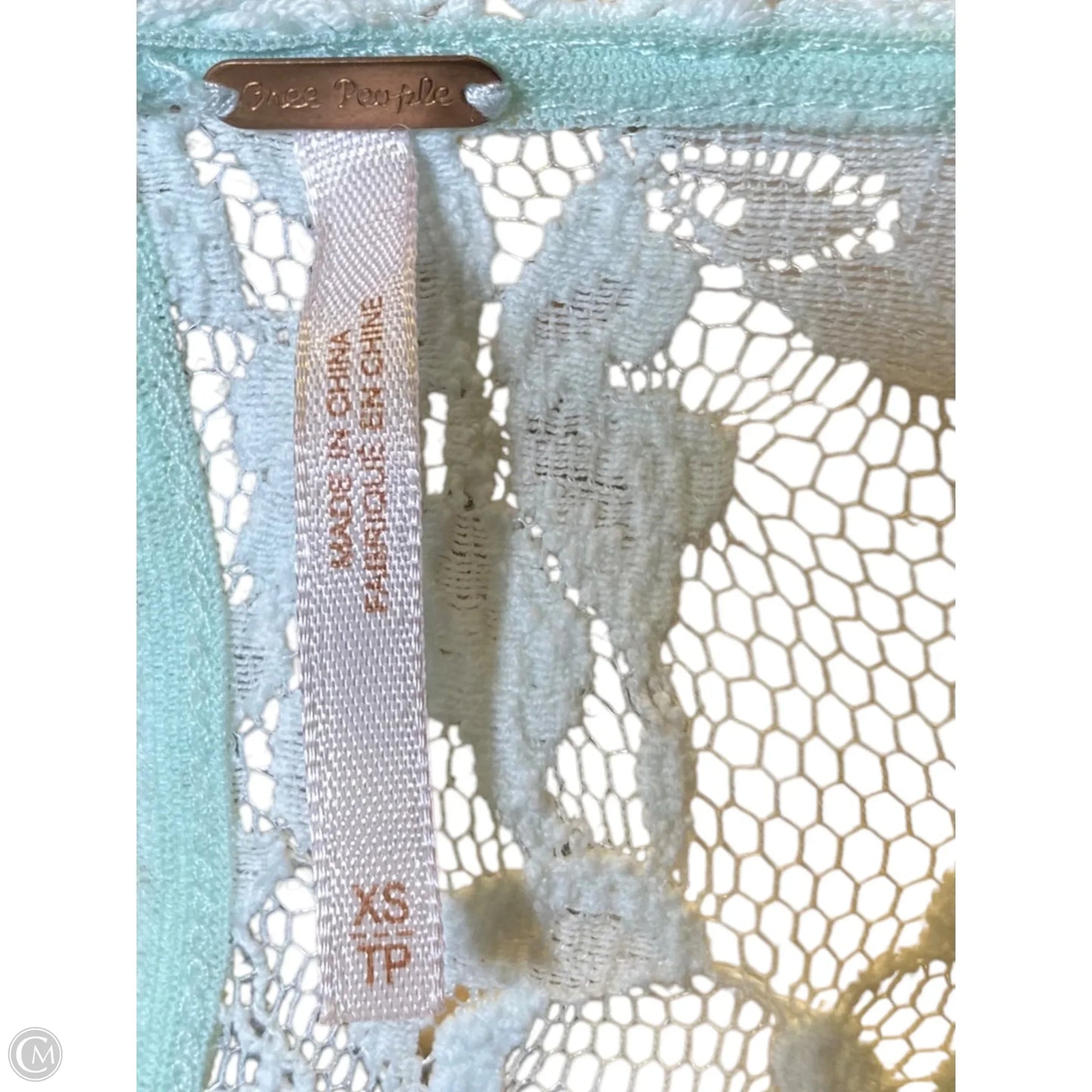 Top Short Sleeve By Free People In Blue & Cream, Size: Xs