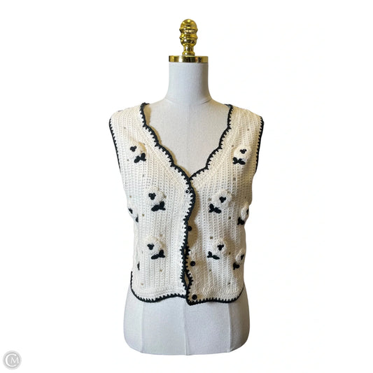 Cardigan By Forever 21 In Black & Cream, Size: L